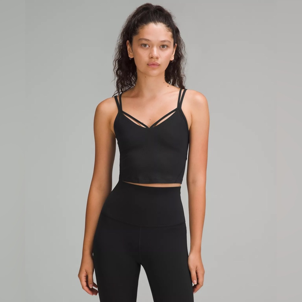 Lululemon Align Strappy Ribbed Tank Top size 4 Black BLK